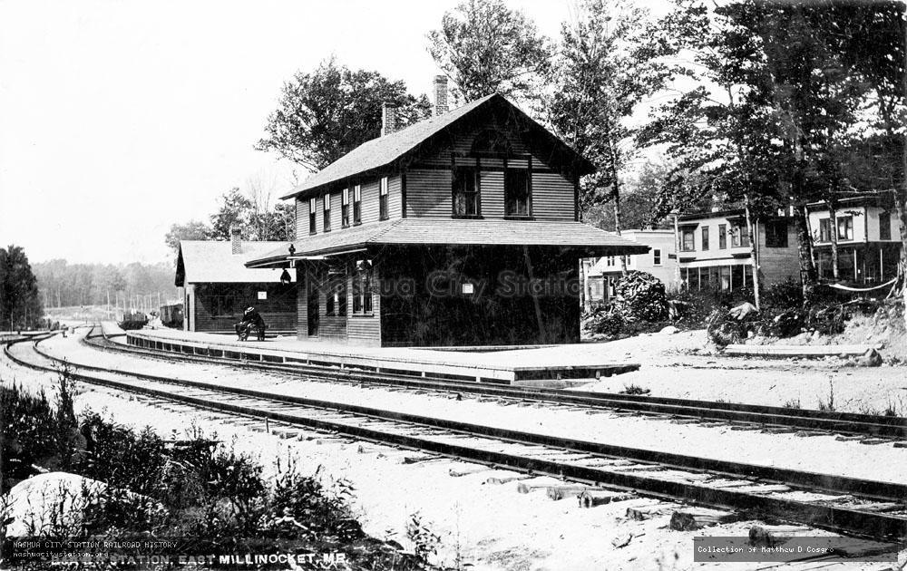 Postcard: Bangor & Aroostook Railroad Station, East Millinocket, Maine
